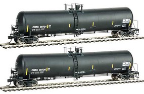 2-Pack 55' Trinity 30,145-Gallon Tank Car General American - Canada CGTX 30701, 30736 (black, white, yellow stripes)