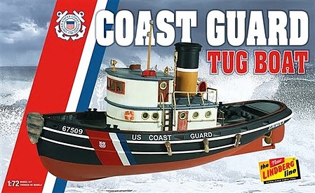 Lindberg Coast Guard Tug Boat Plastic Model Boat Kit 1/72 Scale #228