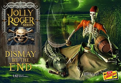 Lindberg Jolly Roger Dismay be the End Pirate Skeleton & Alligator Plastic Model Kit 1/12 Scale #611