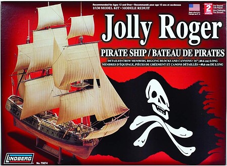 Lindberg Jolly Roger Pirate Boat Plastic Model Sailing Ship 1/130 Scale #70874