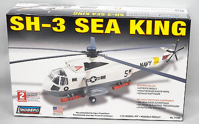 Lindberg SH-3 Sea King Heli Plastic Model Helicopter 1/72 Scale #71140