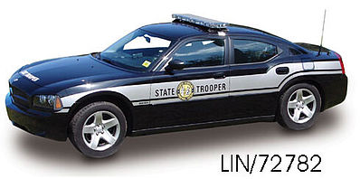 Lindberg Dodge Charger State Trooper Police Car N. Carolina Plastic Model Car Kit 1/24 Scale #72782