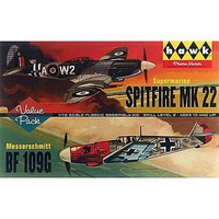 Lindberg Spitfire/Me109 (2) Plastic Model Airplane Kit 1/72 Scale #hl445-12 Lindberg Spitfire/Me109 (2) Plastic Model Airplane Kit 1/72 Scale #hl445-12