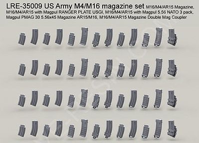 Live-Resin 1/35 US Army M4/M16/AR15 Gun Magazine Set (6 diff. 52pcs total)