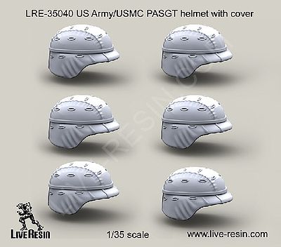 Live-Resin 1/35 US Army PASGT Helmet w/Cover (6)