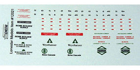 Lonestar Decal Sheet For Lumber Truck HO Scale Model Railroad Decal #12021