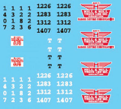 Lonestar Decal Sheet For Hill & Hill Truck Lines HO Scale Model Railroad Decal #12024