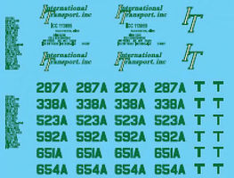 Lonestar Decal Sheet For International Transport (Green) HO Scale Model Railroad Decal #12026