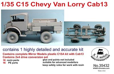 LZ C15 Cab 13 Chevy Van Lorry Flatbed Truck Plastic Model Military Vehicle 1/35 Scale #35432