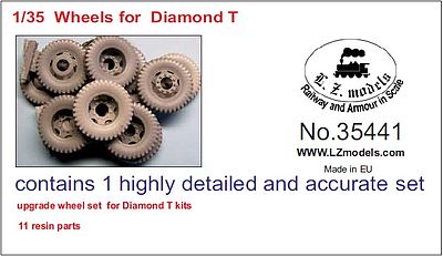 LZ Diamond T Wheels for MZZ (Resin) Plastic Model Vehicle Accessory 1/35 Scale #35441