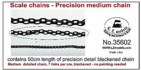 LZ 50cm Medium Blackened Detail Chain 7 Links per cm LZ 50cm Medium Blackened Detail Chain 7 Links per cm