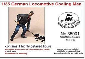 LZ German Locomotive Fireman w/Shovel (Resin) Resin Model Figure Kit 1/35 Scale #35901 LZ German Locomotive Fireman w/Shovel (Resin) Resin Model Figure Kit 1/35 Scale #35901