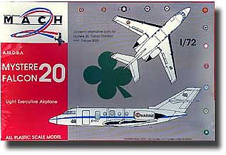 Mach2 Mystere/Falcon 20 Aircraft Plastic Model Airplane Kit 1/72 Scale #7