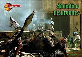 Mars Somalian Insurgents (15) Plastic Model Military Figure Kit 1/32 Scale #32012