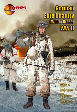 Mars WWII German Elite Infantry Winter Dress (15) Plastic Model Military Figure Kit 1/32 #32014
