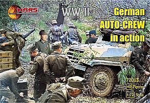 Mars WWII German Auto Crew in Action (40) Plastic Model Military Figure 1/72 Scale #72013