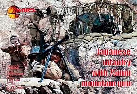 Mars WWII Japanese Infantry w/75mm Mountain Guns Plastic Model Military Figure 1/72 #72022