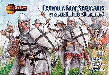 Mars 1st Half XV Century Teutonic Foot Sergeants (48) Plastic Model Military Figure 1/72 #72052