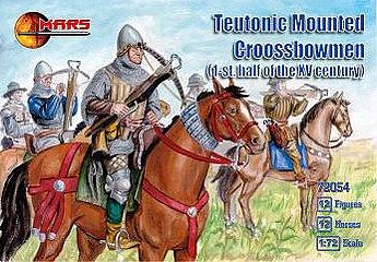 Mars 1st Half XV Century Teutonic Crossbowmen (12 Mtd) Plastic Model Military Figure 1/72 #72054