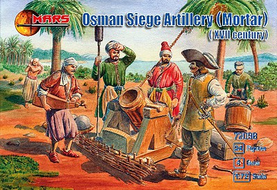 Mars XVII Century Osman Siege Artillery Plastic Military Figures 1/72 Scale #72098