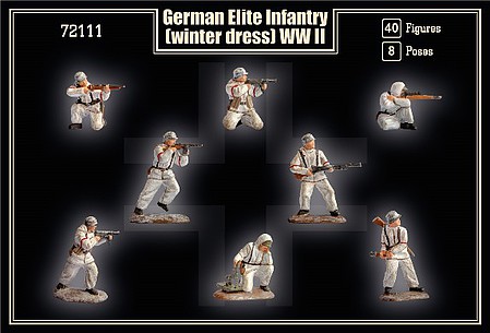 Mars German Elite Infantry Winter Dress Plastic Military Figures 1/72 Scale #72111