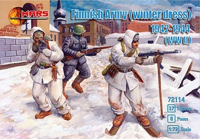Mars WWII Finnish Army Winter Dress 1942-44 Plastic Military Figures 1/72 Scale #72114