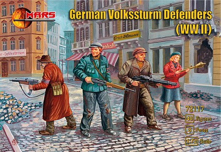 Mars WWII German Volksstrum Defenders Plastic Military Figures 1/72 Scale #72117