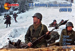 Mars WWII US Infantry Winter Uniform Plastic Military Figures 1/72 Scale #72124
