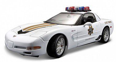 Maisto 1/18 2001 Chevy Corvette Z06 Police Car (White)