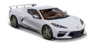 Maisto 1/18 2020 Chevrolet Corvette Stingray Z51 w/High-Wing (White)
