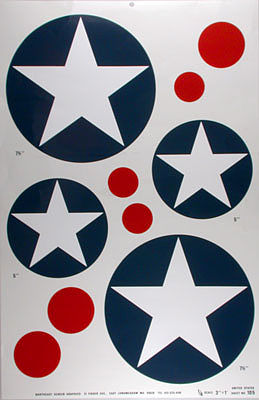 Major-Decals Pressure Decal US Stars 1/4 Scale