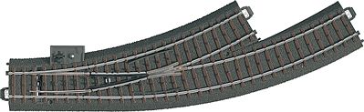 Marklin 3-Rail C Track Left Hand Manual Curved Turnout HO Scale Nickel Silver Model Train Track #20671