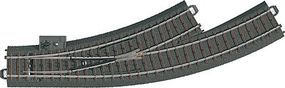 Marklin 3-Rail C Track Left Hand Manual Curved Turnout HO Scale Nickel Silver Model Train Track #20671 Marklin 3-Rail C Track Left Hand Manual Curved Turnout HO Scale Nickel Silver Model Train Track #20671
