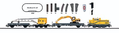 Marklin Construction Site Diesel Starter Set 3-Rail DHG 700 Switcher HO Scale Model Triain Set #29182
