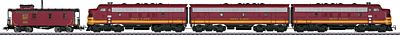 Marklin EMD F7 A-B-A Set & Wood Caboose Soo Line HO Scale Model Train Set #39620