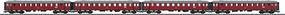Marklin Type Litra CL 4-Car Set 3-Rail Danish State Railways HO Scale Model Train Passenger Car #42768 Marklin Type Litra CL 4-Car Set 3-Rail Danish State Railways HO Scale Model Train Passenger Car #42768