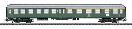 Marklin Type ABymb 411 1st-2nd Class Center Entry Coach - 3-Rail - Ready to Run German Federal Railroad DB (Era IV 1969, green, silver)