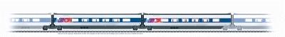 Marklin TGV Intermediate 2-Car Add-On Set #2 - French State HO Scale Model Train Passenger Car #43430