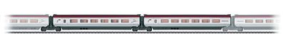 Marklin Thalys High-Speed Train Intermediate 2 Car Add-On HO Scale Model Train Passenger Car #43434