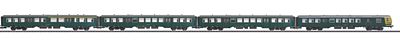 Marklin Belgian Era IV Commuter 4-Car Belgian State Railways HO Scale Model Train Passenger Car #43541