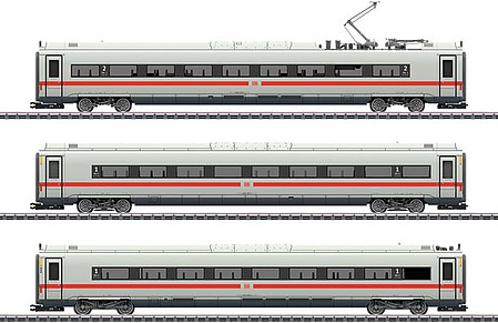 Marklin ICE 4 3-Car Add-On Set - 3-Rail - Ready to Run German Railroad DB AG (Era VI 2019, white, red)