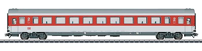 Marklin Type Bpmbz 293.6 2nd Class Coach - 3-Rail Ready to Run German Railroad DB AG (Era V 2001 (white, red, gray)