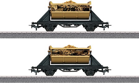 Marklin Pirates Freight Car Dump Car Set with Load - 3-Rail - Start Up Jim Button and the Wild 13 (black, brown)