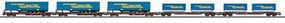 Marklin Flat Car Set w/Containers & Semi Trailers pkg(5) HO Scale Model Train Freight Car #47075 Marklin Flat Car Set w/Containers & Semi Trailers pkg(5) HO Scale Model Train Freight Car #47075