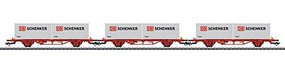 Marklin Type Lgs 2-Axle Container Flatcar w/Load 3-Pack 3-Rail Ready to Run Norwegian State Railways NSB (Era VI 2016, red, 2 DB Schenker Containers) Marklin Type Lgs 2-Axle Container Flatcar w/Load 3-Pack 3-Rail Ready to Run Norwegian State Railways NSB (Era VI 2016, red, 2 DB Schenker Containers)
