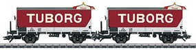 Marklin Type ZB Beer Reefer 2-Pack 3-Rail Ready to Run Tuborg Brewery (Era IV, red, white) Includes Beer Table Figure Set Marklin Type ZB Beer Reefer 2-Pack 3-Rail Ready to Run Tuborg Brewery (Era IV, red, white) Includes Beer Table Figure Set