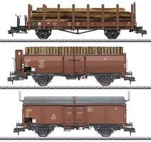 Marklin Loading Wood 3-Car Set German Federal RR HO Scale Model Train Freight Car #58229 Marklin Loading Wood 3-Car Set German Federal RR HO Scale Model Train Freight Car #58229