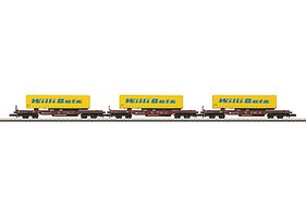 Marklin Deep Well Flat 3-Car Set Exclusiv DB Schenker Z-Scale Marklin Deep Well Flat 3-Car Set Exclusiv DB Schenker Z-Scale