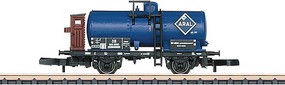 Marklin 2-Axle Tank Car with Brakeman's Cab and Bussing Tank Truck Set Ready to Run ARAL (Era III, blue, brown, black) Z-Scale