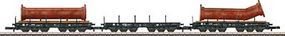 Type Sammp 705 Heavy-Duty 3-Flatcar Set German Federal Z Scale Model Train Freight Car #82349